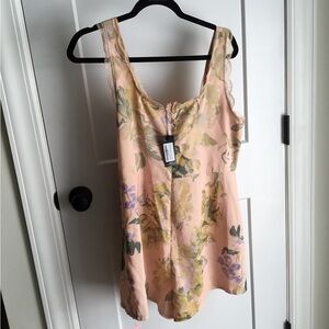 PrettyLittleThing Floral Romper - Peach and Lavender